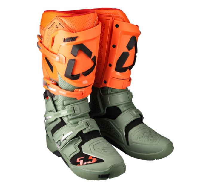 Cizme Leatt 5.5 Cross Enduro FloxLock Green Orange 2022 [1]
