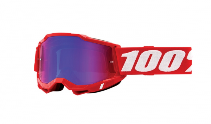 Ochelari Enduro 100% Accuri 2 Red cu lentila oglinda blue [1]