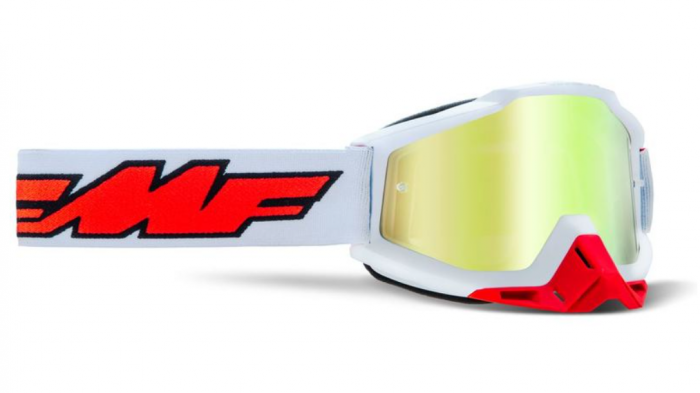 Ochelari Enduro/MX FMF Powerbomb Rocket White True Gold [1]