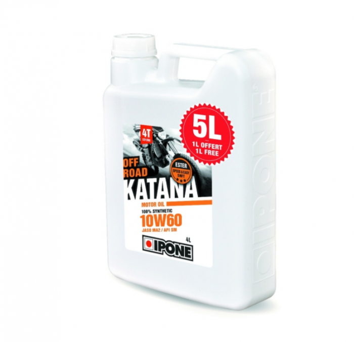 Ulei Motor 4T Ipone Katana Off-Road 10W60 100% Sintetic Promotie 4L+1L Gratis [1]