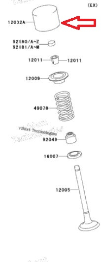 Pahar supapa evacuare Kawasaki KXF 250 '04-'17 OEM 12032-0006 [2]