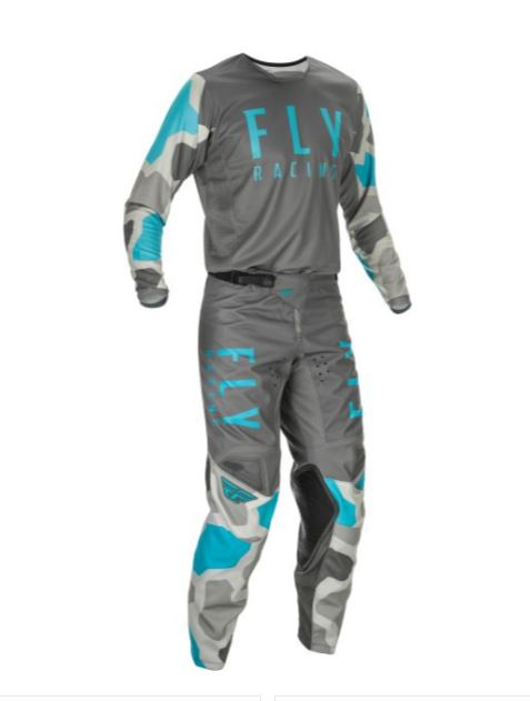 Pantaloni enduro/motocross FLY KINETIC gri/albastru [2]