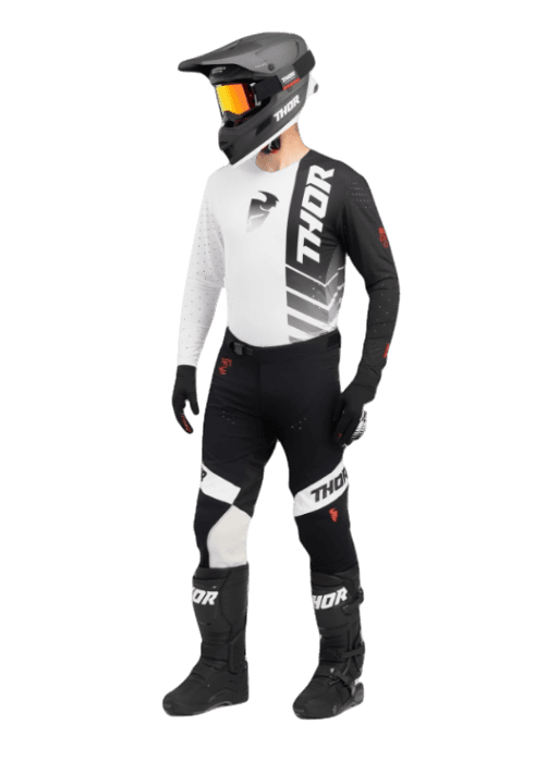Pantaloni enduro/motocross THOR Analog Black/White [4]
