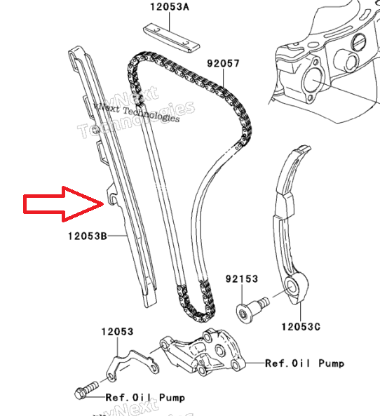 Patina fixa distributie Kawasaki KXF 450 '09-'15 120530135KA [2]