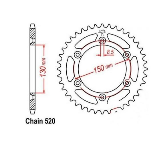 Pinion spate Yamaha YZ/YZ-F/WR-F 125/250/400/426/450 '99-'20 Aluminiu RACING blue  JTR251. 24552RBEE [3]