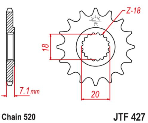 Pinion fata Suzuki RM/RM-Z '80-'12  JTF427 [2]