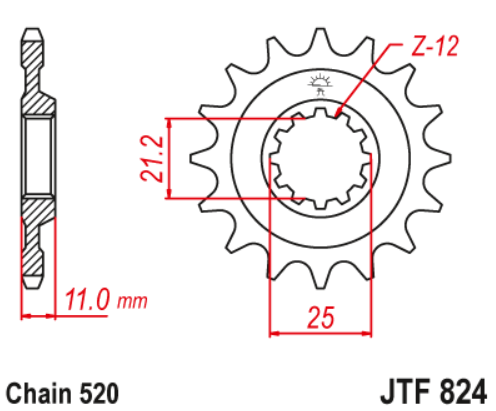 Pinion fata JT Husqvarna JTF824 [2]