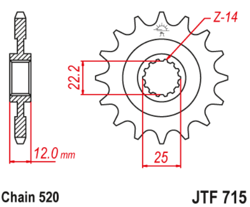 Pinion fata Gas Gas EC/MC/SM 200-515 2000-2014 [2]