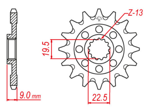 Pinion fata Suzuki RMZ 250 '13-'16 cu autocuratare JTF1442 [2]