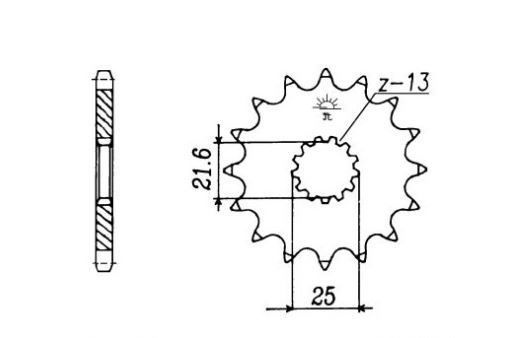 Pinion fata Yamaha WR-F/YZ-F 400/426/450 ‘98-’20 (13 dinți) JTF565.13 Enduro Expert 56513EE [2]