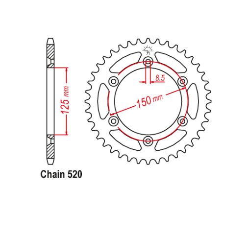 Pinion spate KTM / Husqvarna / Husaberg '90-'23 Enduro Expert ultra light JTR897 89751EE [3]