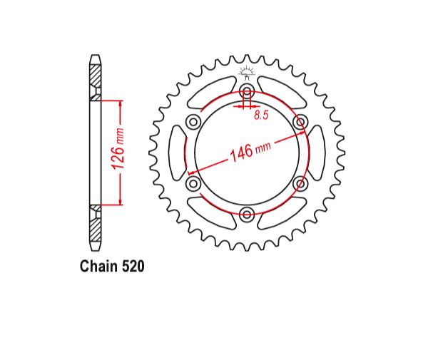 Pinion spate Suzuki DR 350 / DR-Z 400 / RM 125/250 / RM-Z 250 (52 dinti) JTR808 ultra light 80852EE [2]