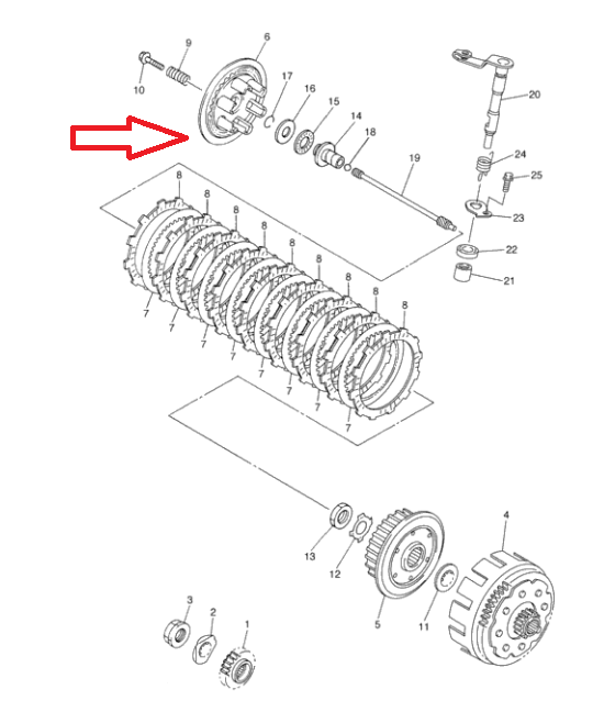Placa presiune ambreiaj Yamaha YZ 250 '05-'24, YZF/WRF 450/426 '01-'24 5JG-16351-00-00 [3]