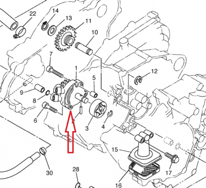 Pompa ulei Yamaha YZF 250 '01-'13, WRF 250 '01-'14 5SG-13300-01-00 [2]