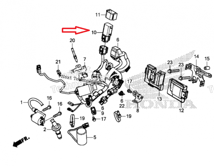 Releu pornire Honda CRF 250R/RX '18-'25,CRF 450R/RX '18-'25 2P WPC 38580-MKE-A61 [1]