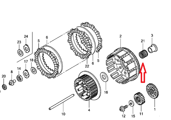 Rulment ambreiaj Honda CR 250 '91-'05, CRF 450 '02-'20 [2]