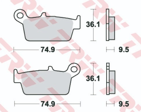 Set placute frana spate Yamaha/Kawasaki/Suzuki/Honda TRW MCB575EC [1]