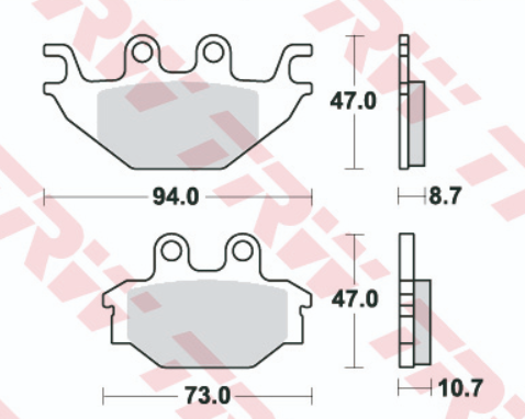 Set placute frana spate Yamaha MT 125 14-, YZF-R 125 '08-'18 [2]