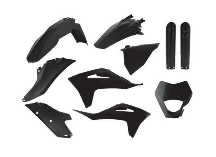 Set plastice GasGas EC 250/300 TPI '21-'23; EC-F 250/350 '21-'23 Black Polisport 91028 [1]