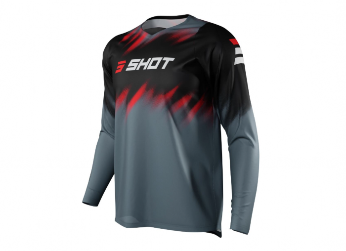 Tricou enduro/motocross Shot Devo Versus Negru/Rosu [1]