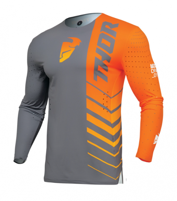 Tricou enduro/motocross THOR Prime Analog Charcoal/Orange [1]