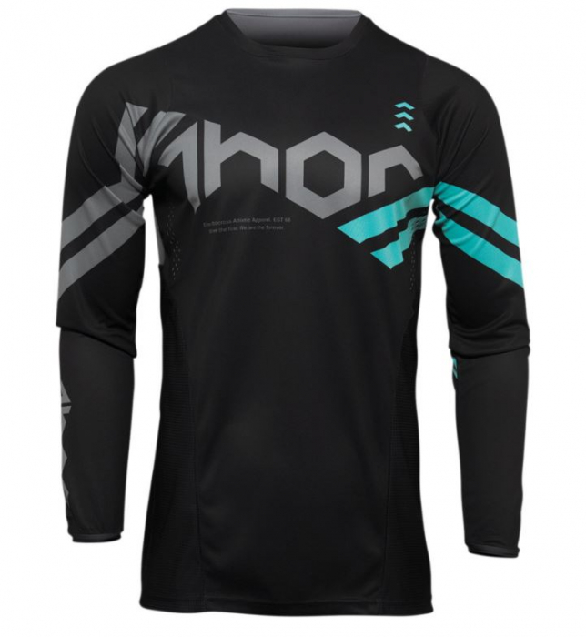 Tricou enduro/motocross THOR Pulse Cube Black/Mint [1]
