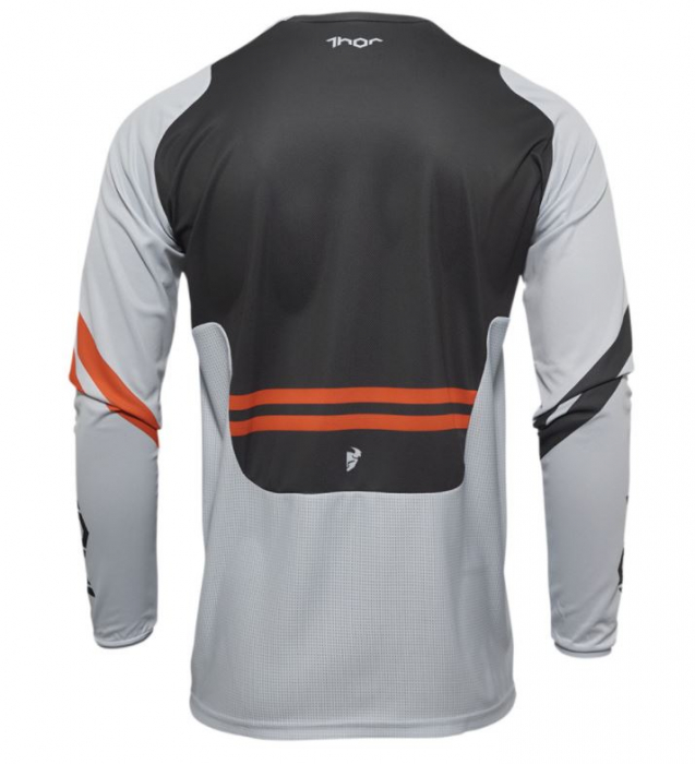 Tricou enduro/motocross THOR Pulse Cube Light Gray/Red Orange [2]