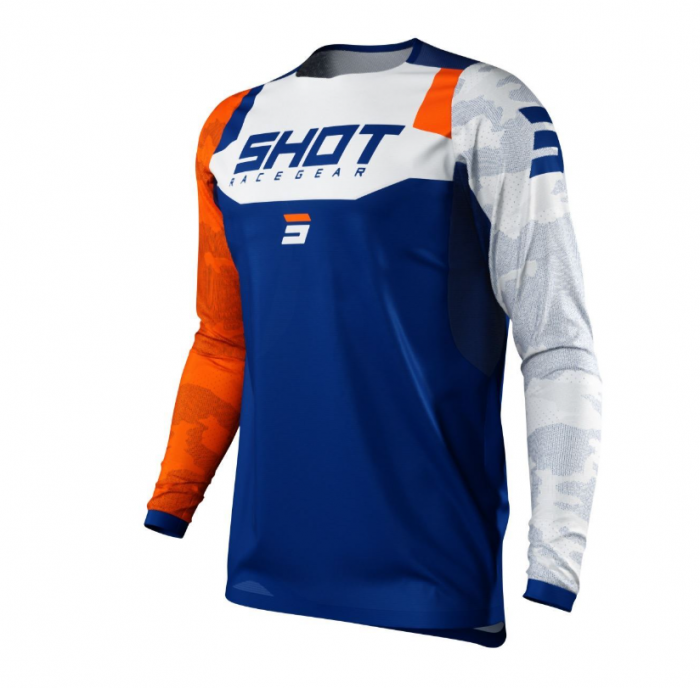 Tricou Shot Contact Camo Alb/Albastru/Portocaliu [1]