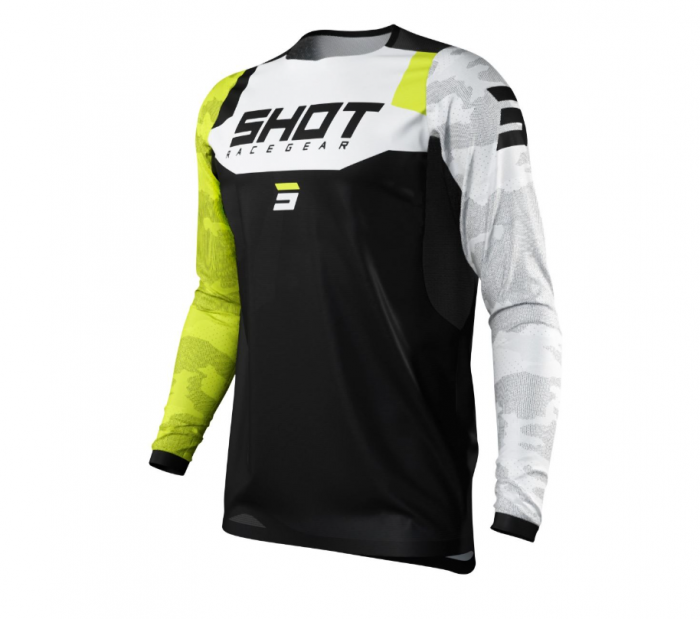 Tricou Shot Contact Camo Alb/Negru/Galben [1]