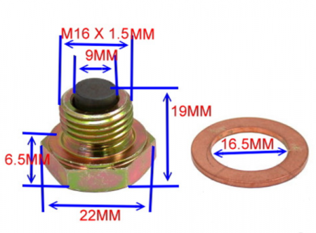 Surub golire ulei universal M16x1.5mm (cu magnet) [1]