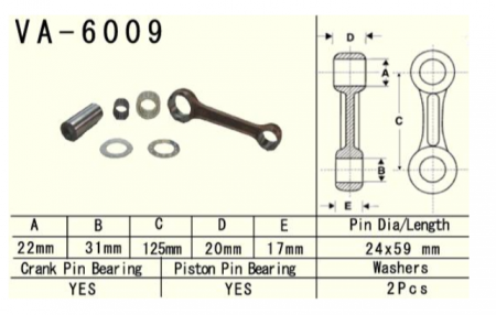 Biela Yamaha YZ 250 '99-'20 Vesrah [1]
