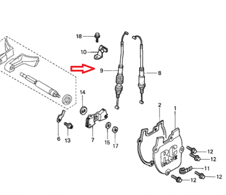 Cablu power valve stanga Honda CR250 '02-'04 14340KZ3L20HO [1]