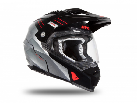 Casca cu viziera  Enduro/ATV UFO Aries Black/Gray [2]