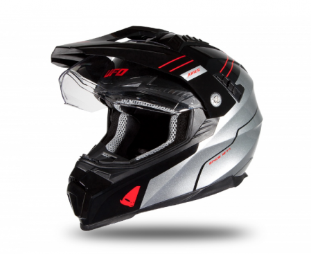Casti enduro/mx - Casca cu viziera  Enduro/ATV UFO Aries Black/Gray