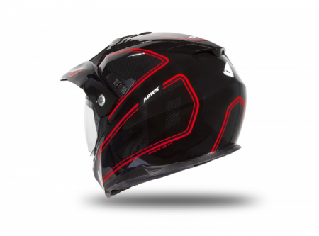 Casca cu viziera  Enduro/ATV UFO Aries Black/Red Glossy [3]