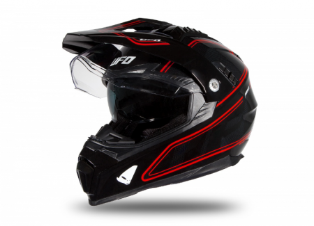 Casca cu viziera  Enduro/ATV UFO Aries Black/Red Glossy [1]