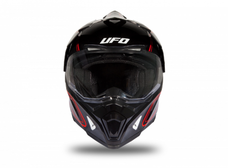Casca cu viziera  Enduro/ATV UFO Aries Black/Red Glossy [4]