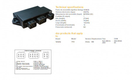 Electrice - CDI Yamaha YFM 660 Grizzly 660 '02-'03 (OEM:5KM-85540-00)