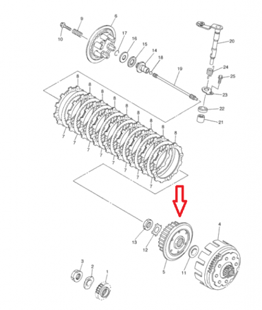 Cos interior ambreiaj Yamaha YZF/WRF 450 '03-'04, YFZ 450 '04-'05 Yamaha 5TA-16371-02-00 [1]