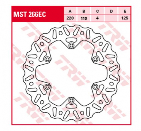 Disc frana spate KTM EXC/SX/SX-F Husqvarna TE/TC/FE '93-'15 TRW MST266EC [1]