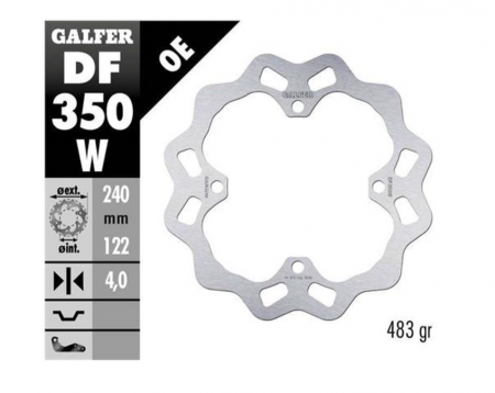 Disc frana spate Suzuki RMZ 250 '07-'19, RMZ 450 '06-'18, RMX 450Z '10-'18 240x122x4mm