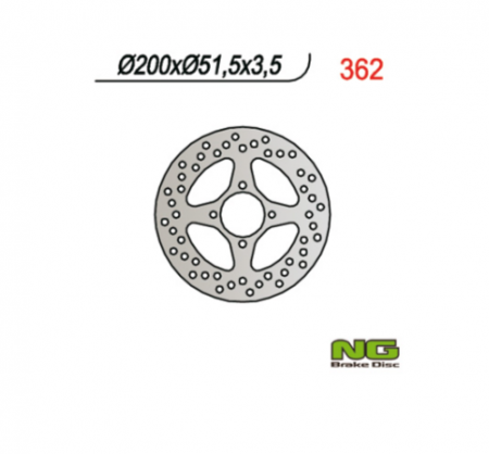 Sistem franare - Disc frana spate Yamaha YFM 350/ YFZ 450 '03-'04 (200X51X3.5) (4X8.5mm)
