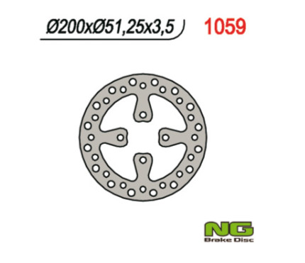 Sistem franare - Disc frana spate Yamaha YFZ 450  '06-'19, Raptor YFM 700 '06-'14 (200X51X3.5) NG1059