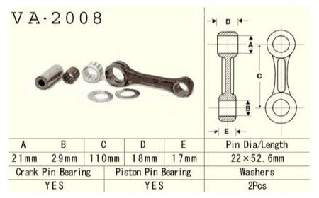 Motor - Kit biela Yamaha YFM 350 Banshee '87-'06 (VA2008)