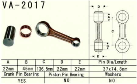 Motor - Kit biela Yamaha YFM 660 Raptor 2001 Versah VA-2017