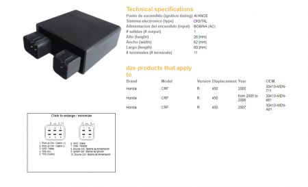 Componente Electrice - Modul CDI Honda CRF 450R '05-'07 (30410-MEN-711, 30410-MEN-861, 30410-MEN-A01)