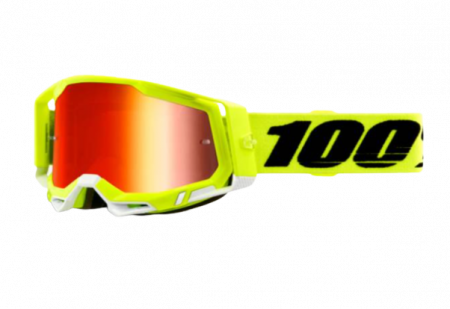 Ochelari off-road - Ochelari 100% Racecraft 2 Yellow cu lentila oglinda