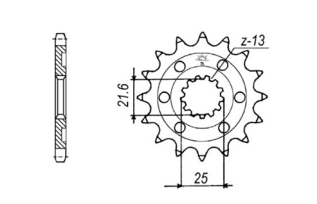 Pinion fata Kawasaki KXF 450 '06-20' KLX 450 '08-20 JTF1565 [1]