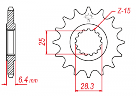 Pinion fata Yamaha YFZ 450/YFM 700 Raptor '06-'19 JTF1592 [1]