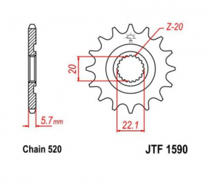 Transmisie - Pinion fata Yamaha YZ 205F/ WR250F/ YZ125